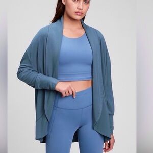 GAP Restore Wrap Cardigan Soft Jersey 
 Lightweight Blue Size M